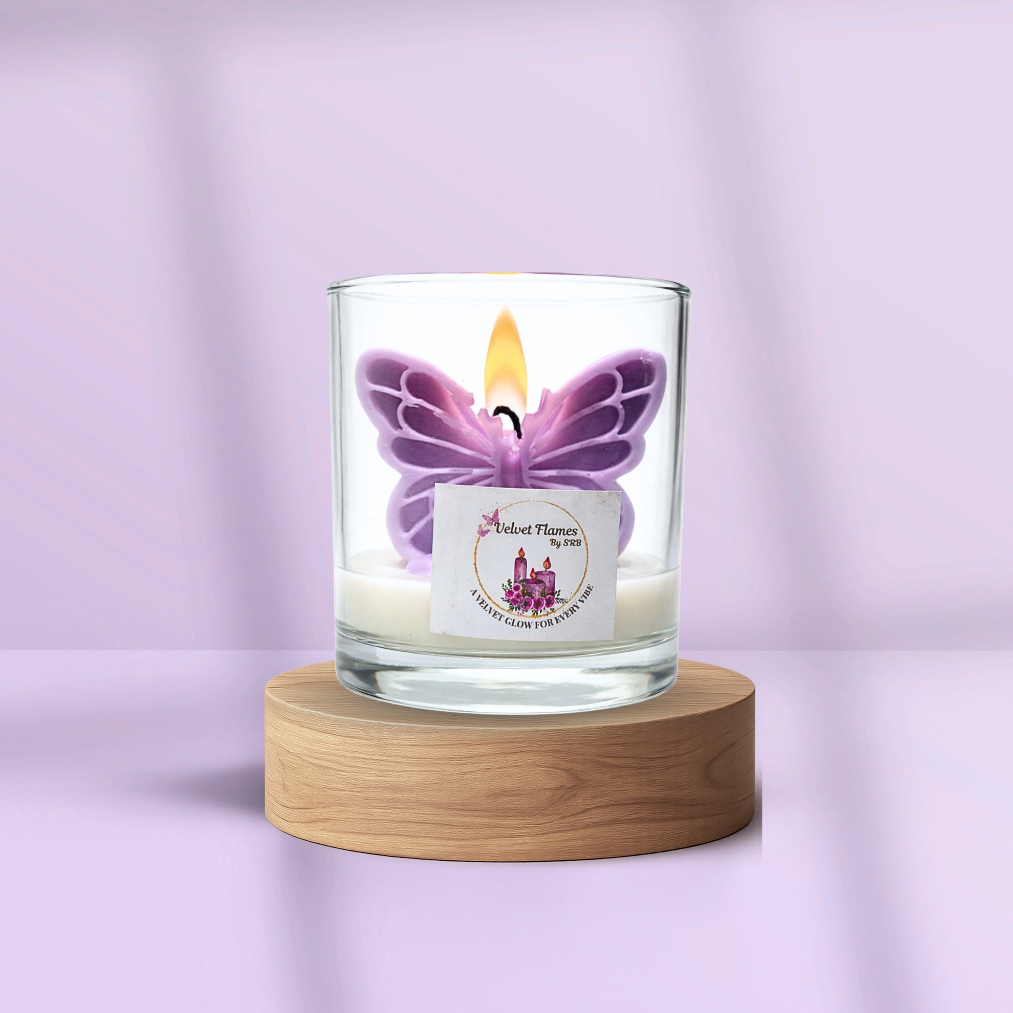 Velvet Butterfly Glow Candle